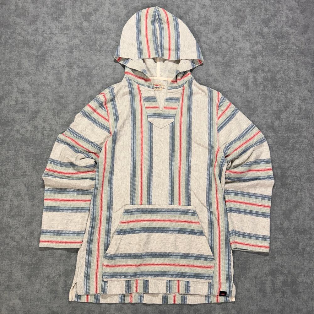 Faherty Baja Hoodie Sierra Paradise Stripe 100% Cotton Womens S Pullover Lounge
